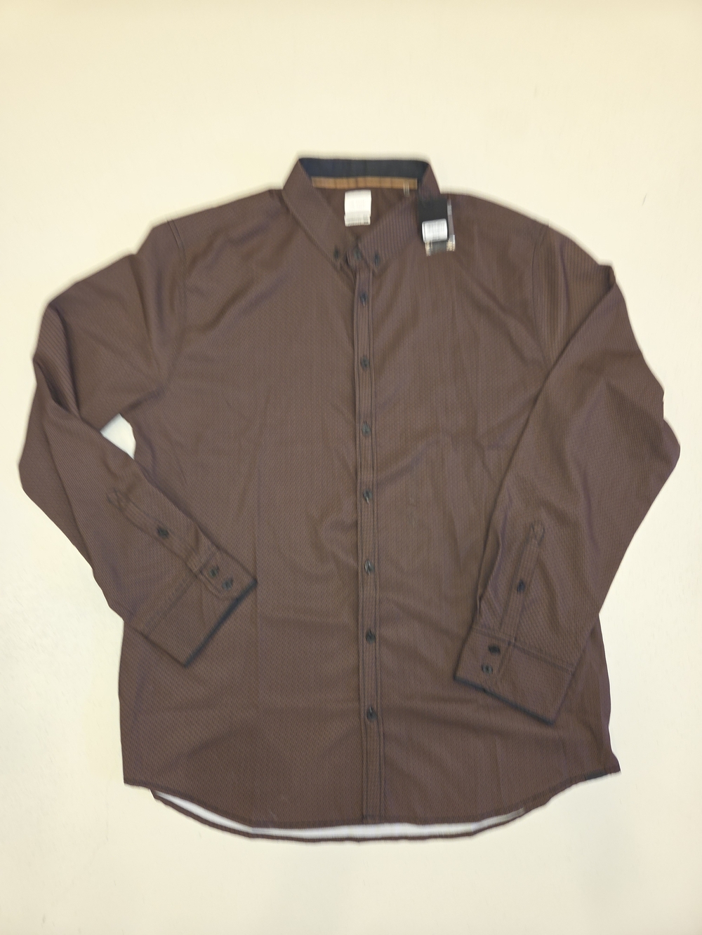Men's Casual Button-Down Shirt in Brown